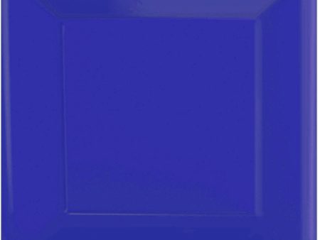 Bright Royal Blue Square Paper Plates 10in, 20pcs Supply