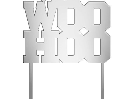 Woo Hoo Silver Plastic Cake Topper Fashion