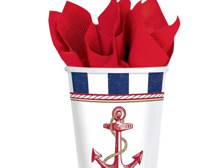 Anchors Aweigh Paper Cups 9oz, 8pcs Sale