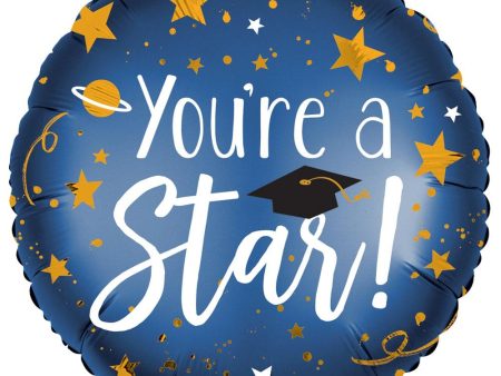 You re a Star Graduation Infused Satin Foil Balloon 45cm Cheap