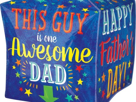 Awesome Dad UltraShape Cubez Foil Balloon 38cm Supply