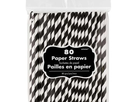 Black Paper Straws 80pcs Sale