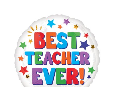 Best Teacher Ever Foil Balloon 45cm Online