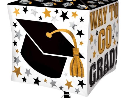 Way to Go Grad Gold & Black UltraShape Foil Balloon 15in Cheap