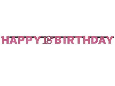 18 Pink Sparkling Celebration Letter Banner Hot on Sale